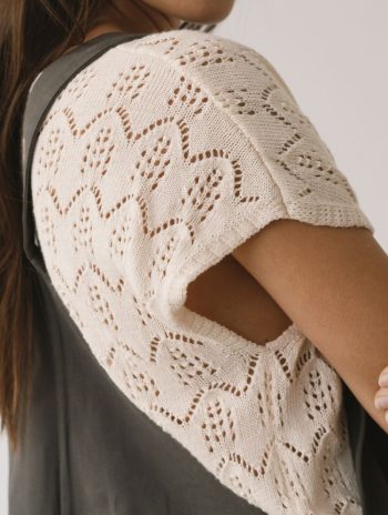 Alternative view of Top calado crudo de tricot de algodón orgánico