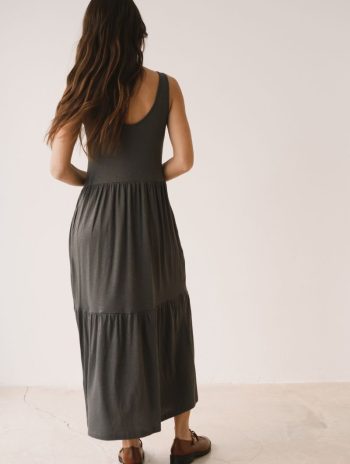 Alternative view of Vestido largo con volantes de algodón orgánico y Tencel