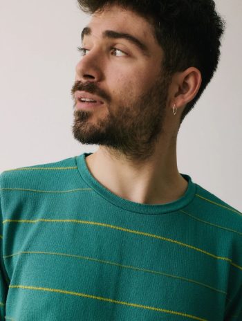 Alternative view of Camiseta de punto de rayas finas para hombre