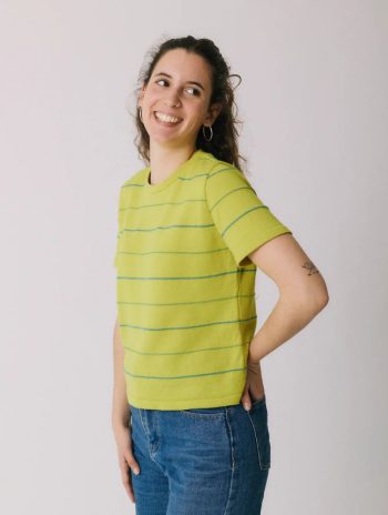 Alternative view of Camiseta de punto de rayas finas para mujer