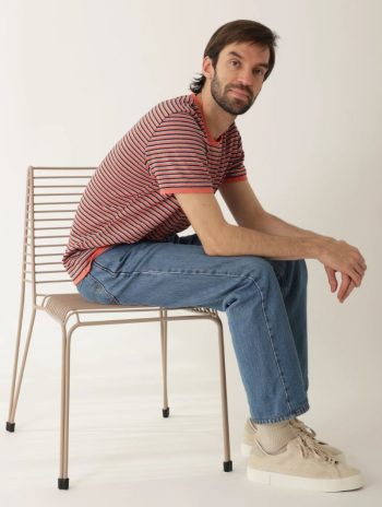 Camiseta de punto de rayas para hombre