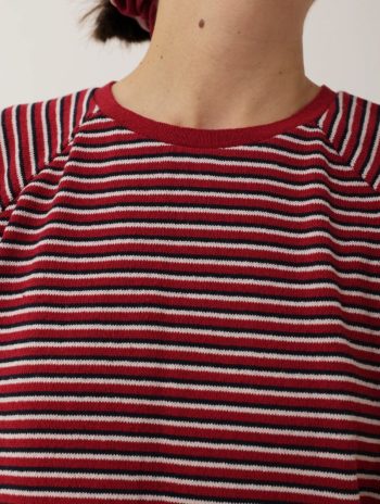 Alternative view of Camiseta de punto a rayas con manga ranglán para mujer