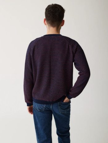 Alternative view of Jersey azul marino con puntitos para hombre