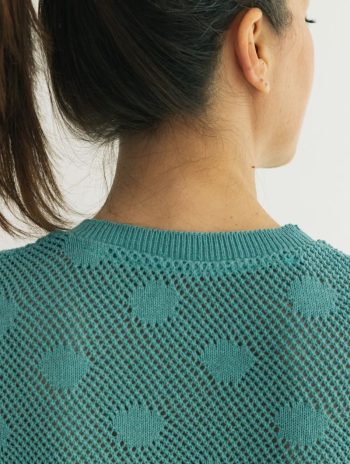 Alternative view of Jersey de manga corta calado con topos