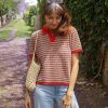Polo de punto calado a rayas para mujer - Imagen 5