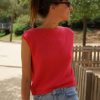 Top punto mujer cuello barco sin mangas mujer