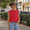 Top de punto de cuello barco sin mangas - Imagen 4