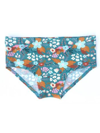 Bragas azul verdoso flores algodón orgánico