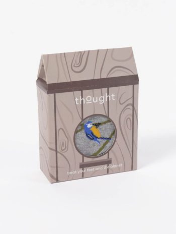 Calcetines ecológicos para hombre con pájaros y caja regalo.
