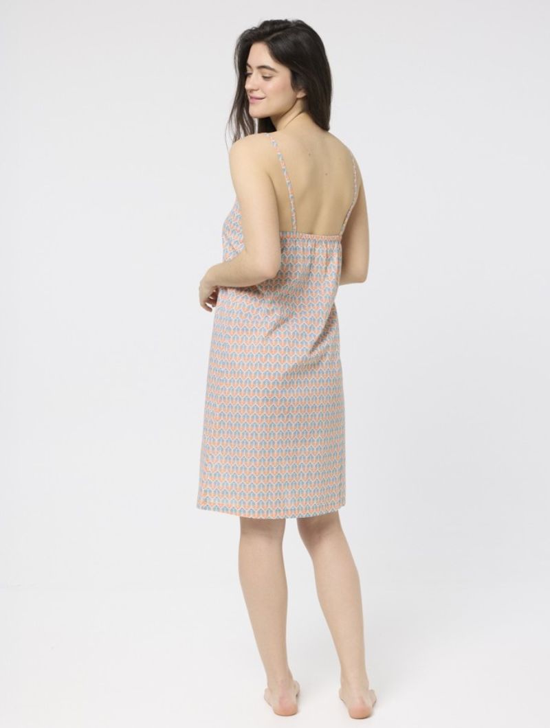 Camisón con tirantes estampado palmas de algodón orgánico - Imagen 3