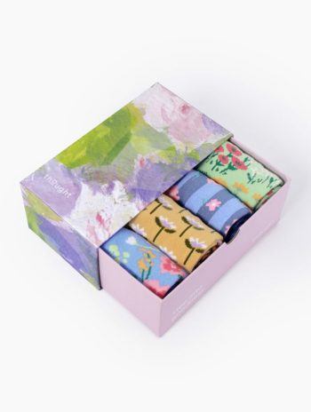 Pack de calcetines florales pastel ecológicos para mujer.