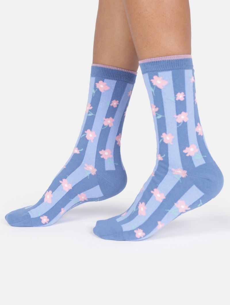 Pack 4 calcetines flores pastel de algodón orgánico - Imagen 3