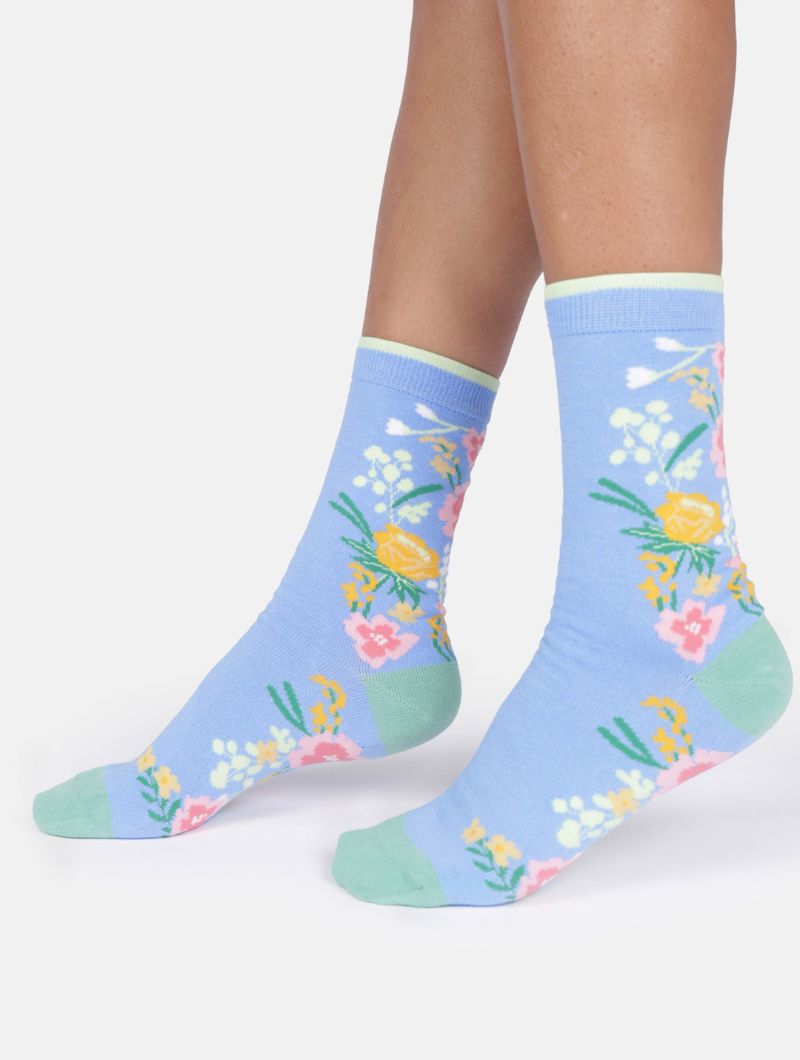 Pack 4 calcetines flores pastel de algodón orgánico - Imagen 5