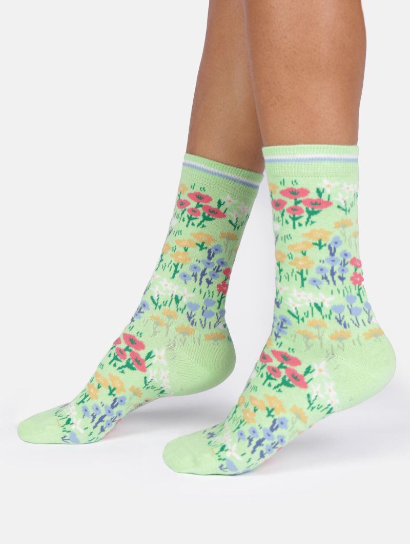 Pack 4 calcetines flores pastel de algodón orgánico - Imagen 7