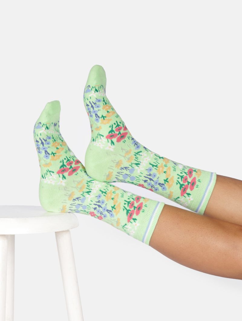 Pack 4 calcetines flores pastel de algodón orgánico - Imagen 8