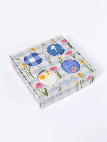 Pack de 4 calcetines ecológicos de flores primavera para mujer.