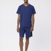 Pijama corto azul marino hombre algodón orgánico