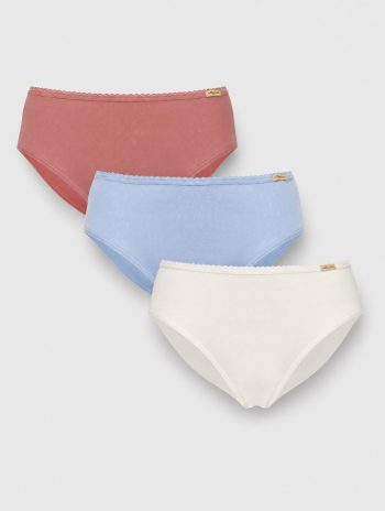 Pack 3 bragas clásicas caladas 100% algodón orgánico a elegir