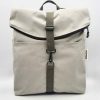 Mochila de tela reciclada gris perla con cierre de cremallera