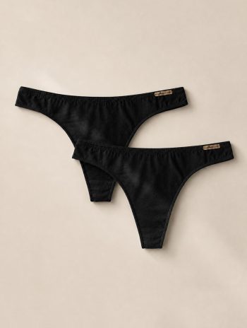 2 tangas negros de algodón orgánico