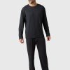 Pijama largo hombre Damier modal grafito con dibujo geométrico