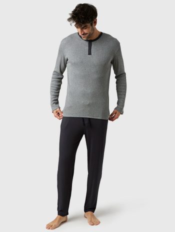 Pijama largo de hombre Max en modal gris