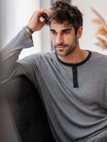 Alternative view of Pijama largo hombre Max modal gris
