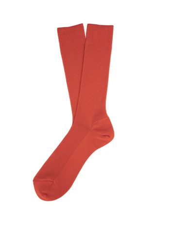 Calcetines canalé 100% algodón orgánico paprika