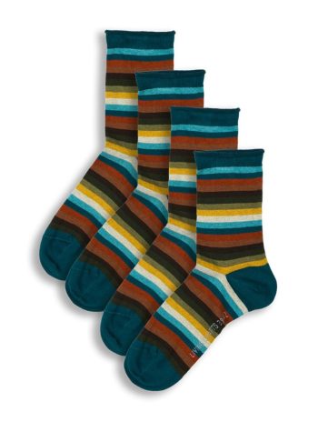 Pack 2 calcetines rayas otoño mujer de algodón orgánico
