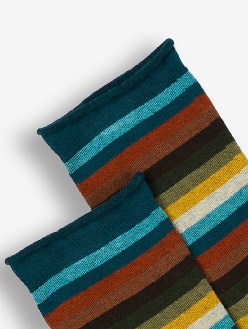 Pack 2 calcetines rayas otoño mujer de algodón orgánico - Imagen 3