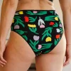 Braga alta de algodón orgánico con estampado tulipanes negro - Imagen 3