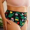 Braga alta de algodón orgánico con estampado tulipanes negro - Imagen 6