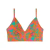 Bralette de algodón orgánico estampado claveles fucsia