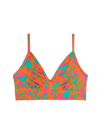 Bralette de algodón orgánico estampado claveles fucsia