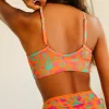 Bralette de algodón orgánico estampado claveles fucsia - Imagen 4