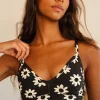 Bralette de algodón orgánico con estampado floral negro - Imagen 2