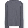 Camiseta de cuello cisne azul arándano en lana merino - Imagen 5