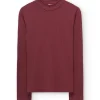 Camiseta de cuello cisne granate en lana merino - Imagen 5