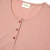 Camiseta cuello panadero rosa empolvado de lana merino - Imagen 3