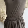 Camiseta cuello panadero verde salvia de lana merino - Imagen 3