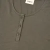 Camiseta cuello panadero verde salvia de lana merino - Imagen 7