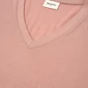Camiseta de cuello V rosa empolvado de lana merino - Imagen 8