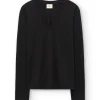 Camiseta gris antracita escote en V de lana merino - Imagen 2