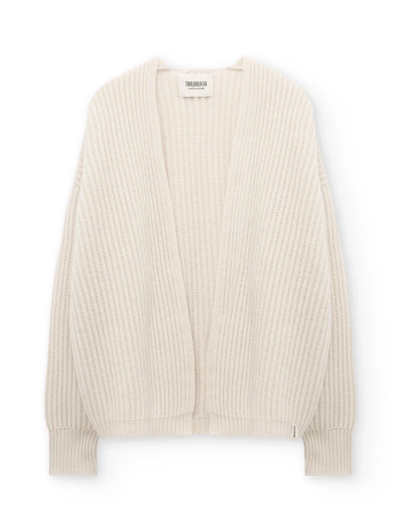 Cárdigan largo beige de lana merino y cachemir - Imagen 5