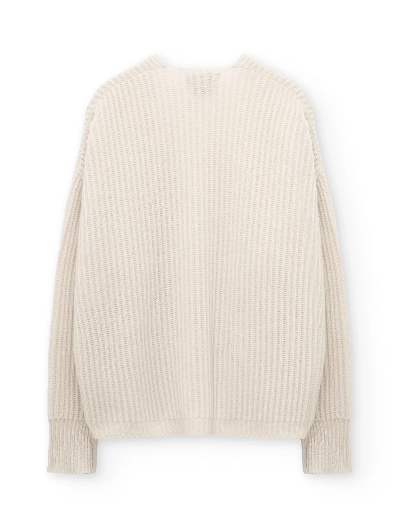 Cárdigan largo beige de lana merino y cachemir - Imagen 6
