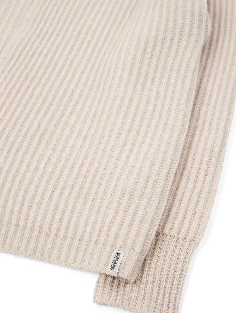 Cárdigan largo beige de lana merino y cachemir - Imagen 8