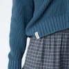 Chaqueta corta azul petróleo de algodón orgánico - Imagen 5