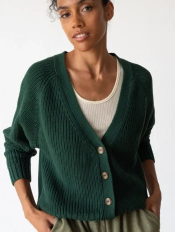 Chaqueta corta verde de algodón orgánico