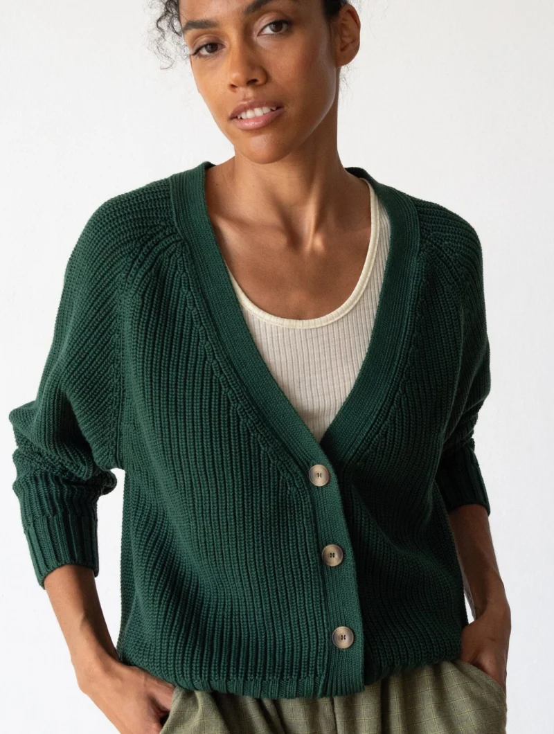 Chaqueta corta verde de algodón orgánico