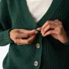 Chaqueta corta verde bosque de algodón orgánico - Imagen 5